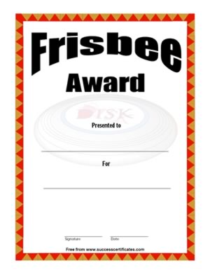 Certificate For Flying discs - Frisbee Award – Two