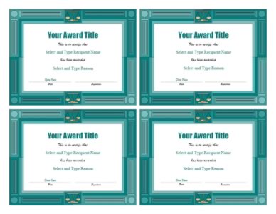 Light Blue Border Blank Certificate t