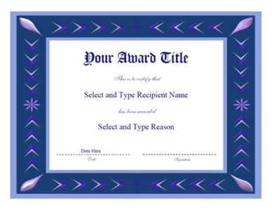 Blue Border Blank Certificate Template