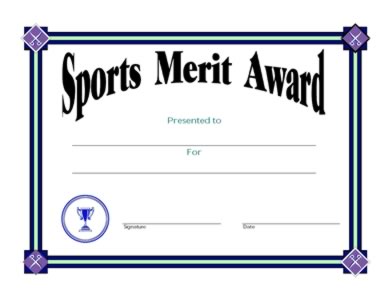 Sports Merit Award Certificate - Two