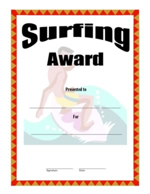 Surfing Award Certificate-Two