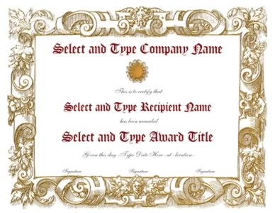 Gold Spikey Border Gold Emblem Certificate Template