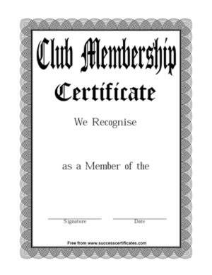 Club Membership Certificate | Certificate Templates | Teachers