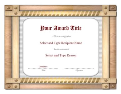 Brown Double Wooden Border Award Template-One | Certificate Templates ...