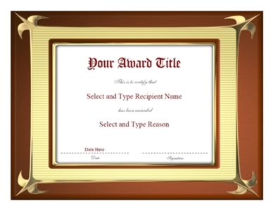 Brown And Yellow Double Border Award Template – One | Certificate ...