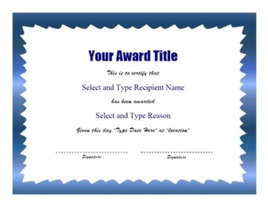 Blue Zigzag Border Certificate Template -Two | Certificate Templates ...